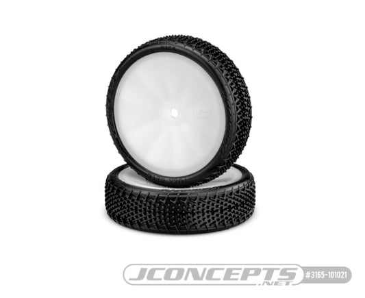 JConcepts Fuzz Bite LP 2.2" Pre-Mounted 2WD Front Buggy Carpet Tires (White) (2) w/12mm Hex (Pink)