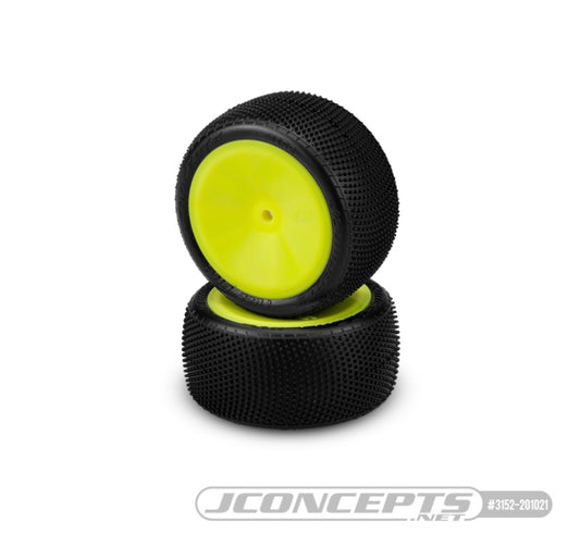 JConcepts Fuzz Bite LP 2.2" Pre-Mounted Rear Buggy Carpet Tires (yellow) (2) w/12mm Hex (Pink)